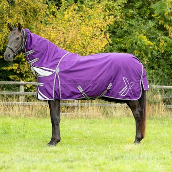 DefenceX Shield 0g Turnout Rug with Detachable Neck - Purple alternative