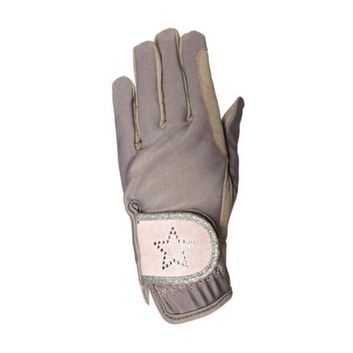 Lucky Pony Riding Gloves by Little Rider - GREY/PINK alternative