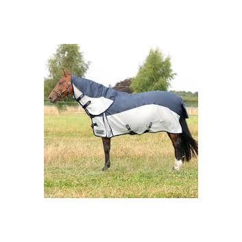 StormX Empra Waterproof Zebra Print Fly Rug - NAVY