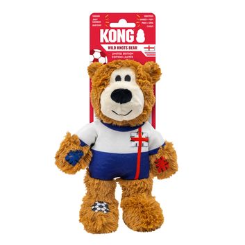 Kong Wild Knots Sporteng Bear England Dog Toy Blue
