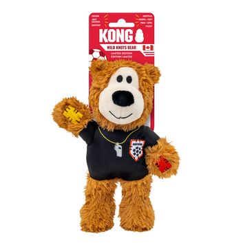 Kong Wild Knots Sportref Bear Referee Dog Toy Black