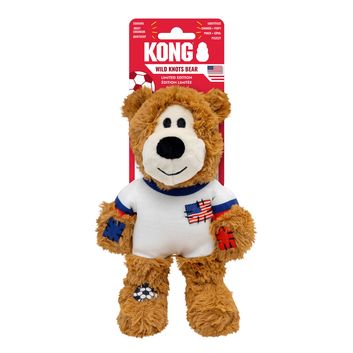 Kong Wild Knots Sportusa Bear Usa Dog Toy White