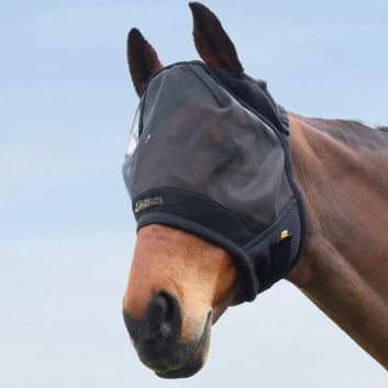 Hy Equestrian Armoured Protect Half Fly Mask without Ears - Black alternative