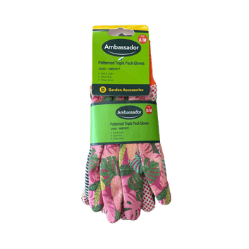 Ambassador Patterned Triple Pack Gloves