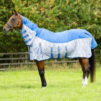 DefenceX Shield Quagga System Fly Rug - Blue/White