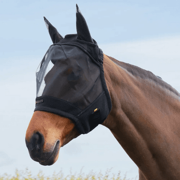 Hy Equestrian Armoured Protect AeroFlex Fly Mask with Ears - Cob