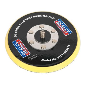 Sealey PTC115VA516 Hook &amp; Loop Backing Pad &amp;#8709;115mm 5/16"UNF