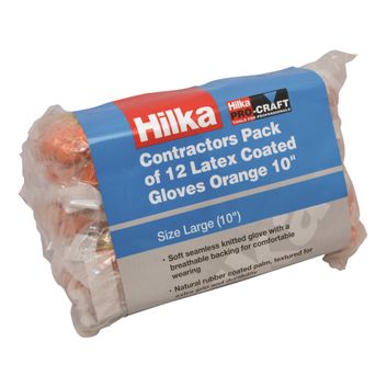 Hilka Large 10" Orange Latex Coated Work Gloves alternative