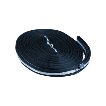 Hy Equestrian Soft Webbing Lunge Rein Navy/Silver