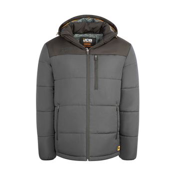JCB Unisex Padded Jacket With Hood Grey/Black