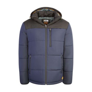JCB Unisex Padded Jacket With Hood Navy/Black