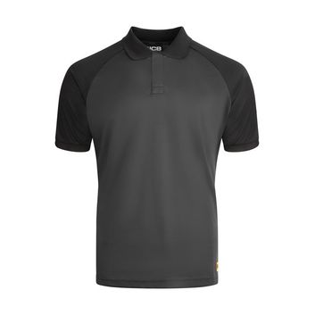JCB Unisex Classic Collar Polo Shirt Grey/Black