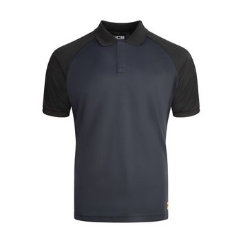 JCB Unisex Classic Collar Polo Shirt Navy/Black