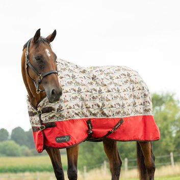 Stormx Original 0g Turnout Rug Thelwell Comic Chaos Taupe/Red alternative