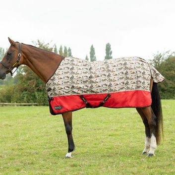 Stormx Original 100g Turnout Rug Thelwell Comic Chaos Taupe/Red alternative
