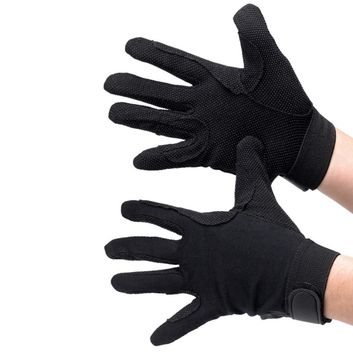 Hy Equestrian Cotton Pimple Palm Gloves Black alternative