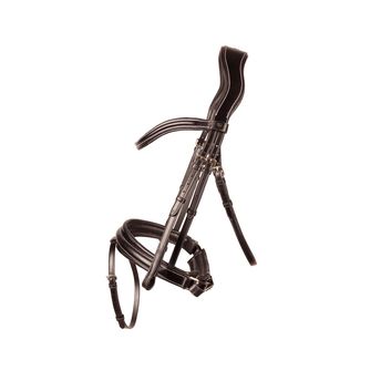 Hy Equestrian Propresicce Pelle Crank Leather Bridle Brn/Brs Brown/Brass alternative