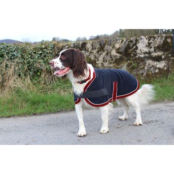Mackey Buddy Fleece Dog Coat (Navy/Burgundy)