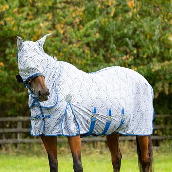 Hy Defencex Shield Guardian Evolution Combi Fly Rug &amp; Mask White/Blue alternative