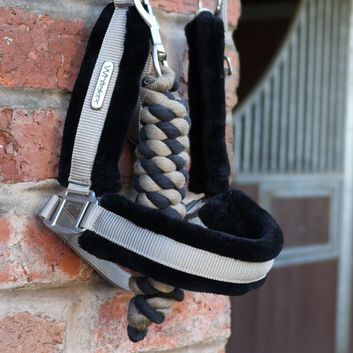 Whitaker Hc171 Holmfirth Furry Headcollar &amp; Lead Rope Taupe alternative