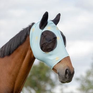 Hy Equestrian Lycra Hello Sunshine Fly Mask Light Blue/Yellow alternative
