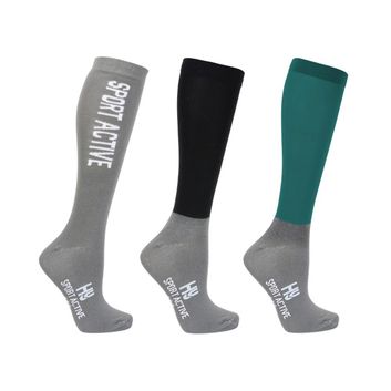 Hy Sport Active Young Rider Riding Socks Child Alpine Green