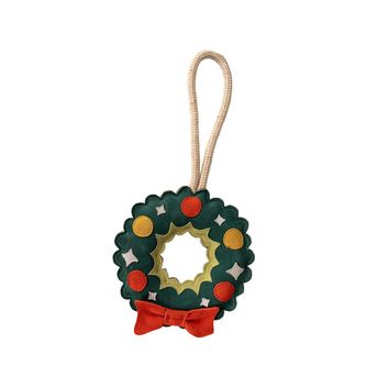 Benji &amp; Flo Christmas Dog Toys Ho Ho Holly Wreath