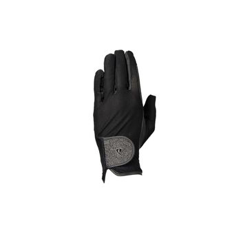 Elevate Glitter Flex Meshriding Gloves By Hy Equestrian Black