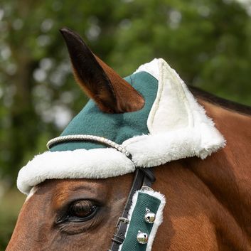 Hy Equestrian Christmas Elfears Green/White