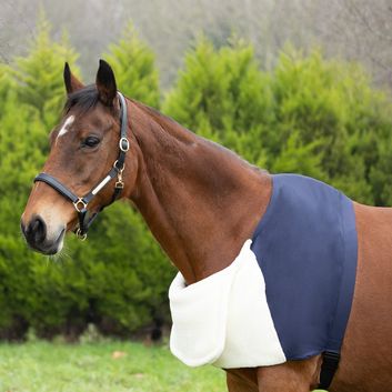 Hy Equestrian Lycra Flexshoulder Vest With Faux Fur Bi Navy alternative
