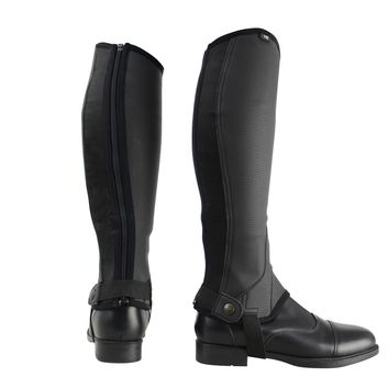 Hy Equestrian Synthetic Combileather Chaps Black