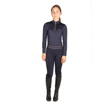 Hy Equestrian Elevate Allure Mizs Riding Tights Navy/R Gold Child Navy/Rose Gold