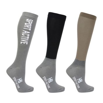 Hy Sport Active Young Rider Riding Socks Child Desert Sand