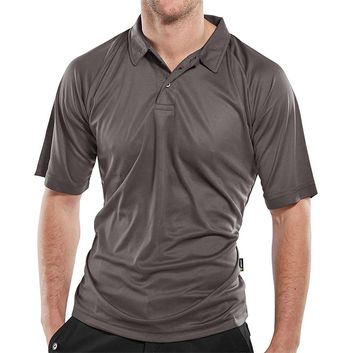 B-Cool Wicking Polo Shirt Grey