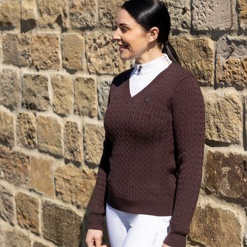 Coldstream Clarkston Knitted V Neck Ladies Chocolate alternative