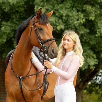 Coldstream Larkhall Diamante Show Shirt Ladies Blush Pink alternative