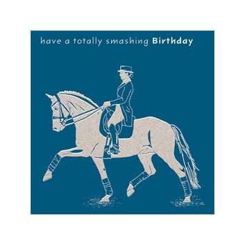 Deckled Edge Colour Block Pony Card Happy Birthday