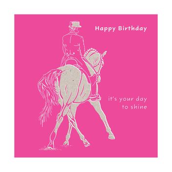 Deckled Edge Colour Block Pony Card Happy Birthday