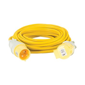 14M Extension Lead - 32A 4mm Cable - Yellow 110V - 110V