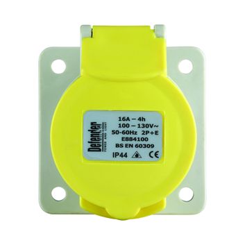 16A Panel Socket - Yellow 110V - 110V