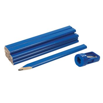 Silverline Carpenters Pencils &amp; Sharpener Set 13pce 175mm