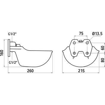 Water Bowl with tube valve G51 alternative