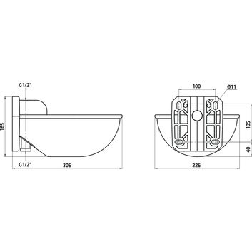 Water Bowl with nose paddle alternative