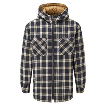 Fort Penarth Hooded Borg Lined Shirt Blue