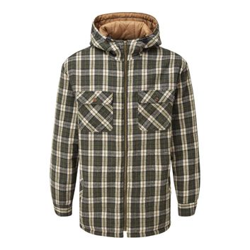 Fort Penarth Hooded Borg Lined Shirt Green