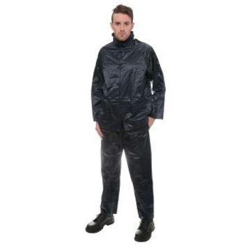 Nylon PVC Waterproof Rainsuit Navy