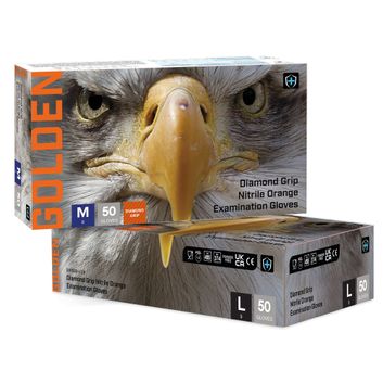 Golden Diamond Grip Nitrile Disposable Glove Orange alternative