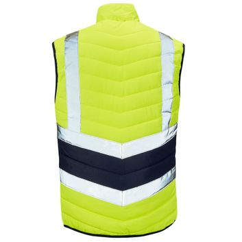 Hi-Vis Reflective 2-Tone Puffer Bodywarmer Yellow/Navy alternative