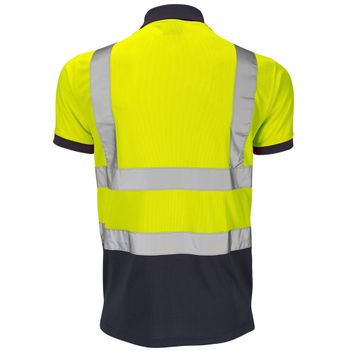 Hi Vis Reflective 2 Tone Polo Shirt Yellow/Navy alternative