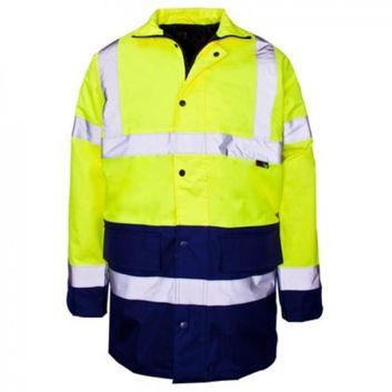 Hi-Vis Reflective 2-Tone Parka Jacket Yellow/Navy